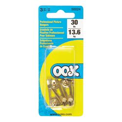 OOK Brass-Plated Gold Professional Picture Hanger 30 lb 3 pc