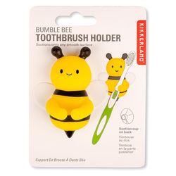 Kikkerland Yellow Plastic Toothbrush Holder