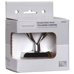 Oakbrook Collection Small Chrome Zinc 2 in. L Double Hook 30 lb 1 pk