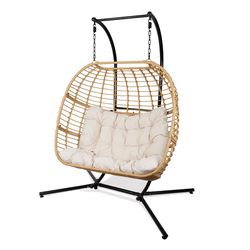 Alpine Black Steel Frame Hanging Chair