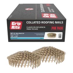 Grip-Rite 7/8 in. L X 11 Ga. Angled Strip Electro Galvanized Roofing Nails 15 deg 7200 pk