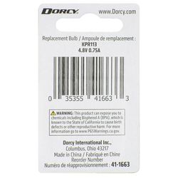 Dorcy 6V/4D Clear Krypton Flashlight Bulb 2.2 V Bayonet Base