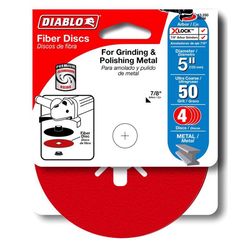 Diablo 5 in. Aluminum Oxide Center Mount Fiber Disc 50 Grit Coarse 4 pk