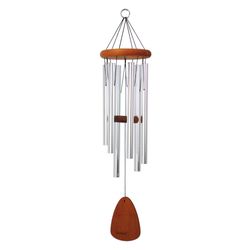 Festival Silver Aluminum/Wood 30 in. Wind Chime