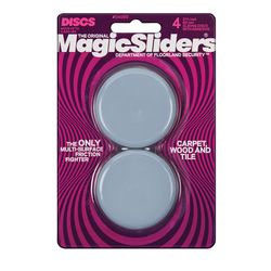 Magic Sliders Gray 2-3/8 in. Adhesive Plastic Sliding Discs 4 pk