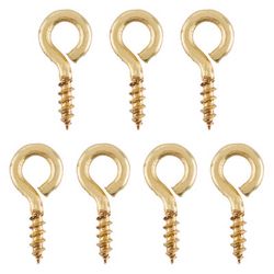 Ace 1/16 in. D X 7/16 in. L Polished Brass Screw Eye 4 lb. cap. 7 pk