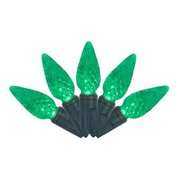 Celebrations Platinum LED C6 Green 50 ct String Christmas Lights 25 ft.
