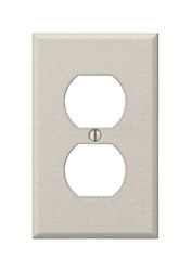 Amerelle Pro Wrinkle Almond 1 gang Stamped Steel Duplex Wall Plate 1 pk