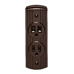Leviton 15 amps 125 V Duplex Brown Outlet 5-15R 1 pk