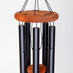 Wind River Festival Black Aluminum/Wood 28 in. Wind Chime