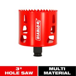 Diablo Snap-Lock Plus 3 in. Bi-Metal 2-3/8 in. L Hole Saw Arbor Included