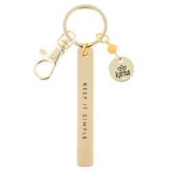 Karma Keep It Simple Sentiment Keychain Metal/Stone 1 pk