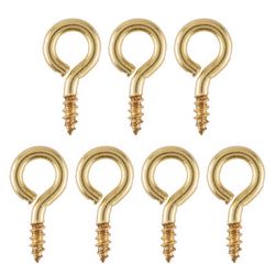 Ace 7/64 in. D X 3/4 in. L Polished Brass Screw Eye 30 lb. cap. 7 pk
