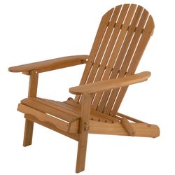 National Outdoor Living Brown Wood Frame Adirondack Chair
