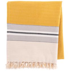 Karma 50 in. L Mustard Cotton Beach Throw Blanket