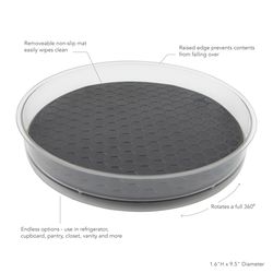 Spectrum Hexa Clear/Gray Rubber/Stainless Steel Lazy Susan