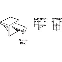 Prime-Line White Plastic Shelf Support Peg 5 mm Ga. 0.7 in. L 5 lb