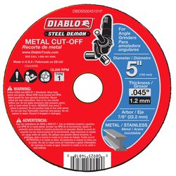 Diablo Steel Demon 5 in. D X 7/8 in. X .0.045 in. thick Steel Metal Cut-Off Disc 1 pc