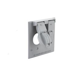 Bell Square Aluminum 2 gang 4.531 in. H X 4.531 in. W Weatherproof Cover