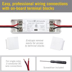 Armacost Lighting ProLine 1-3/8 in. L White Battery Powered LED Smart-Enabled Tape Light Remote 1 pk
