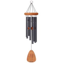 Wind River Festival Black Aluminum/Wood 30 in. Wind Chime