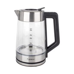 Capresso Black/Silver Glass 2 L Electric Tea Kettle
