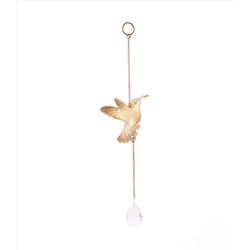 Matr Boomie Antique Gold Glass/Metal 0.25 in. H X 2 in. L X 2.25 in. W Mini Hummingbird Suncatcher