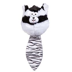 Boss Pet Zanies For Dog Black/White Polyester Funny Furry Fatty Skunk Dog Toy 1 pk