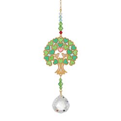Woodstock Chimes Crystal Dreams Green Acrylic/Glass/Metal 4 in. H X 4 in. L Tree of Life Suncatcher