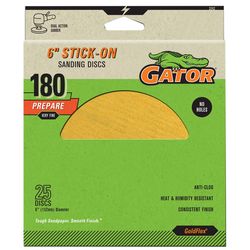 Gator 6 in. Aluminum Oxide Adhesive Sanding Disc 180 Grit Very Fine 25 pk