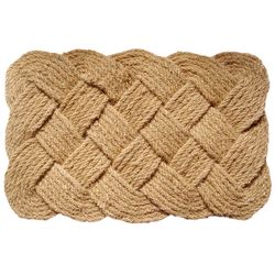 Entryways 30 in. W X 18 in. L Tan Knot-ical Coir Door Mat