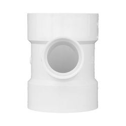 Charlotte Pipe Schedule 40 4 in. Hub X 4 in. D Hub PVC Sanitary Tee 1 pk
