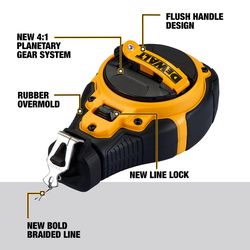 DeWalt Bi-Material Chalk Line Reel Bold Braided Line