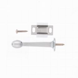 Ace 3 in. W Metal Chrome Silver Rigid Door Stop w/Holder Mounts to door and wall 5.32 in.