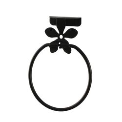 Spectrum Flower Black Towel Ring Steel