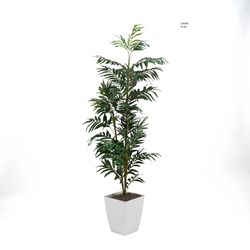 DW Silks 72 in. H X 30 in. L Polyester Phoenix Palm In White Metal Planter
