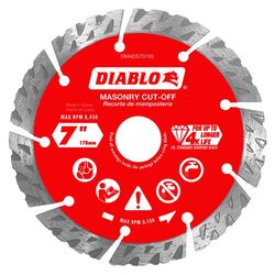 Diablo 7 in. D X 7/8 in. X .102 in. thick Diamond Segmented Turbo Masonry Cut-Off Disc