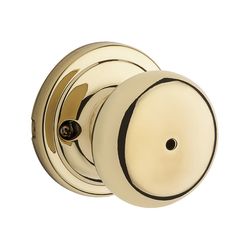 Kwikset Signature Series Hancock Knob Polished Brass Privacy Lockset