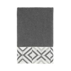 Avanti Linens Harlow Nickel Polyester Concentric Diamonds Fingertip Towel 1 pc