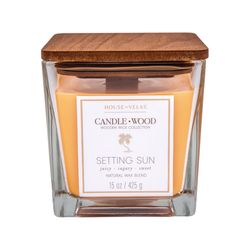 House of Velas Candlewood Light Orange Setting Sun Scent Candle 15 oz