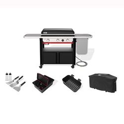 Weber Slate 30 NG Griddle Bundle: Griddle, Cover, Accessory Organizer, Condiment Holder, Tools