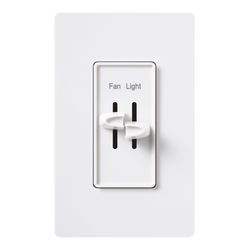 Lutron Skylark 1.5 amps Single Pole Slide Fan Control White 1 pk