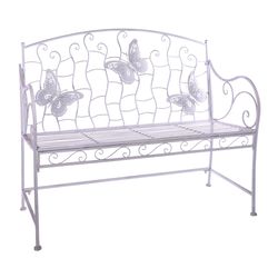 Alpine White Steel Frame Bench