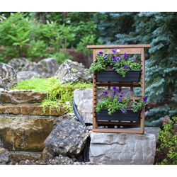 Algreen Plastic Garden View Vertical Living Wall Planter Cappucino Stain