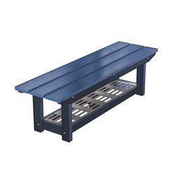 Breeo X Series Patriot Blue HDPE Outdoor Bench 17 in. H X 60 in. L X 17.5 in. D