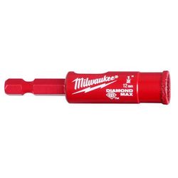Milwaukee Diamond Max 1/2 in. Diamond Grit Glass/Porcelain/Tile/Stone 3 in. L X 1/4 in. D Hole Saw A