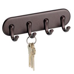 iDesign Affixx Brown Plastic Key Rack 1.25 in. 1.75 in.