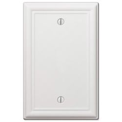 Amerelle Chelsea White 1 gang Stamped Steel Blank Wall Plate 1 pk