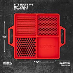 Boltster 12 in. W X 1.5 in. H Tray Bolt & Fastener Organizer Red