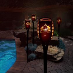 Sporticulture NHL 36 in. Solar Power Plastic Colorado Avalanche Black Solar Torch